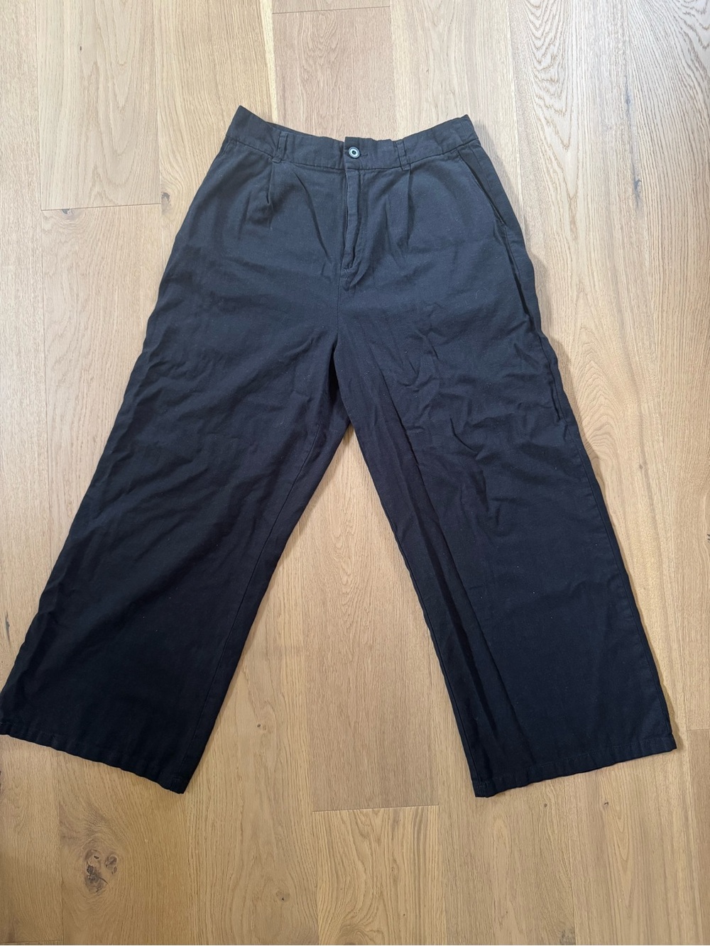Linen Blend Wide Leg Pants